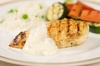 Grilled Low fat chicken breast with yoghurt sauce and grilled vegetables