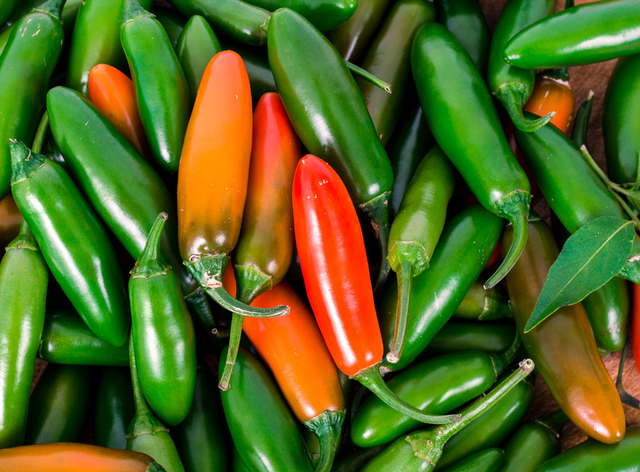 serrano red and green chili peppers