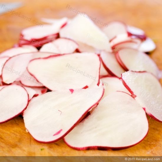 sliced radishes