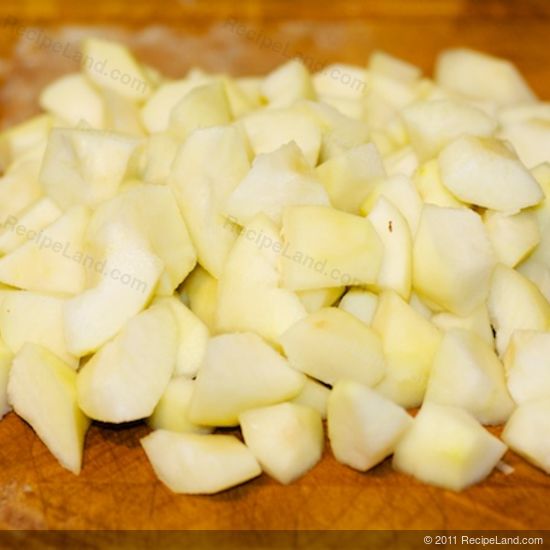 pears pared and diced