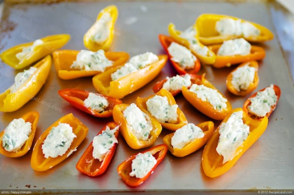 Baby Peppers Stuffed with Spiced Cream Cheese Recipe