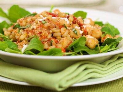 Arugula, Chickpea and Wheat Berry Salad