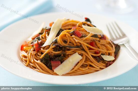 Pasta With Chard Garlic And Parmesan Recipe
