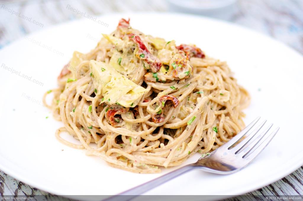 Pasta with Marinated Artichoke Hearts recipe