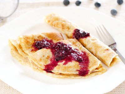 Warm Crepes with Berry Sauce