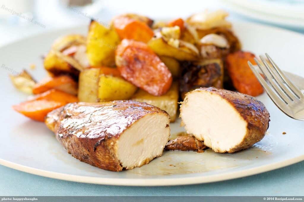 Balsamic Roasted Chicken Breast With Carrots And Potatoes Recipe 