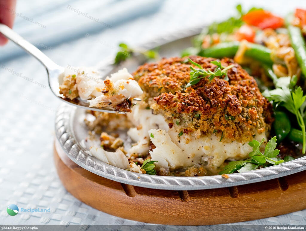 Baked Crusted Cod with Italian Breadcrumbs Recipe