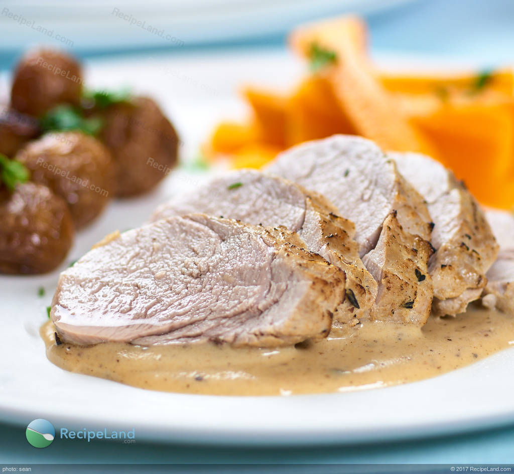 Roasted Pork Tenderloin with Red Wine Shallot Confit, spring dinner · Thyme  for Cooking