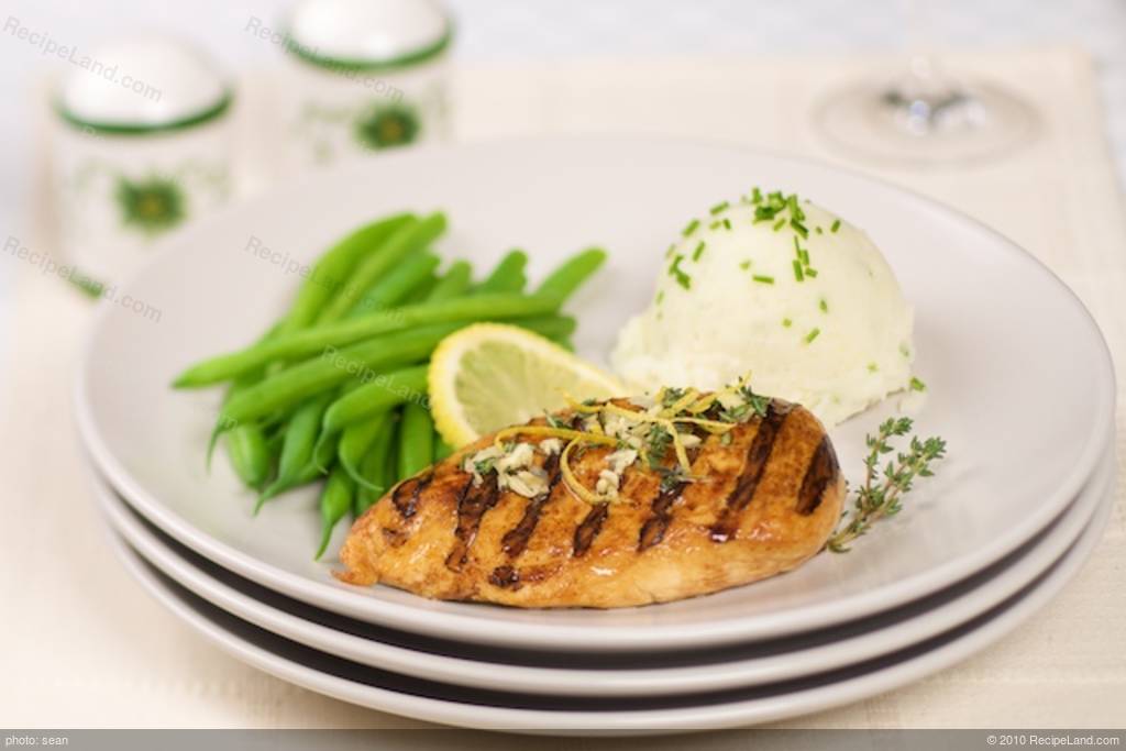 Grilled Lemon Pepper Chicken Breasts With Thyme Gremolata Recipe
