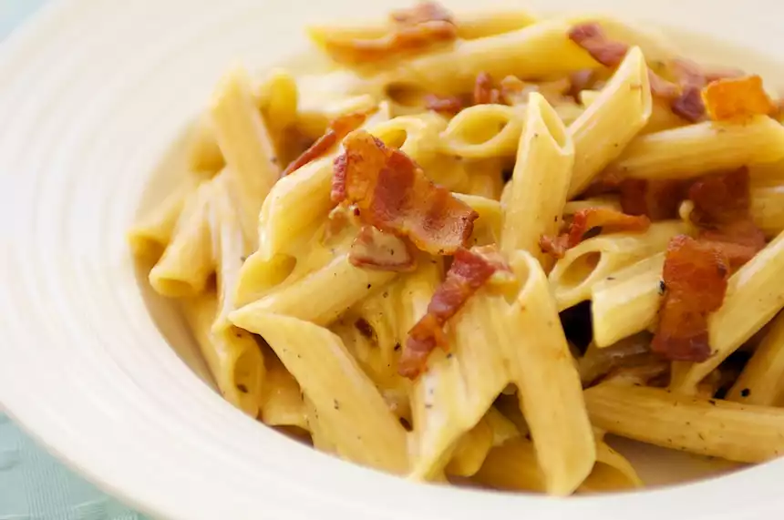 20 Minute Penne Carbonara for Two