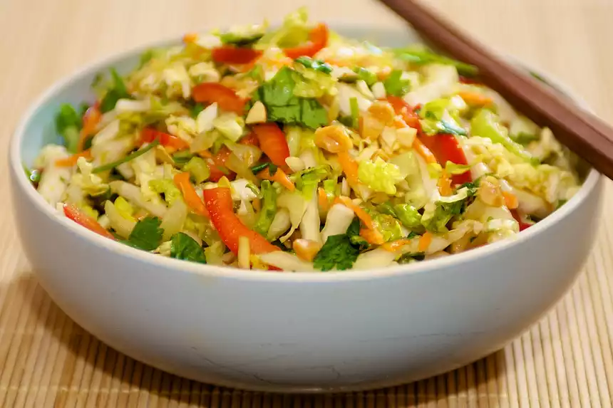 Slaw with Maple-Soy Dressing 