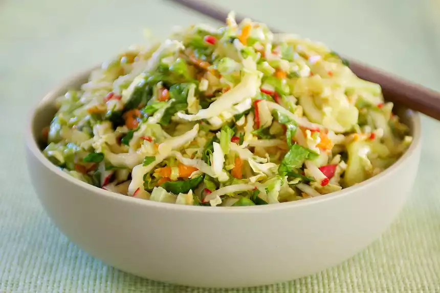 Coleslaw with Spicy Peanut Dressing