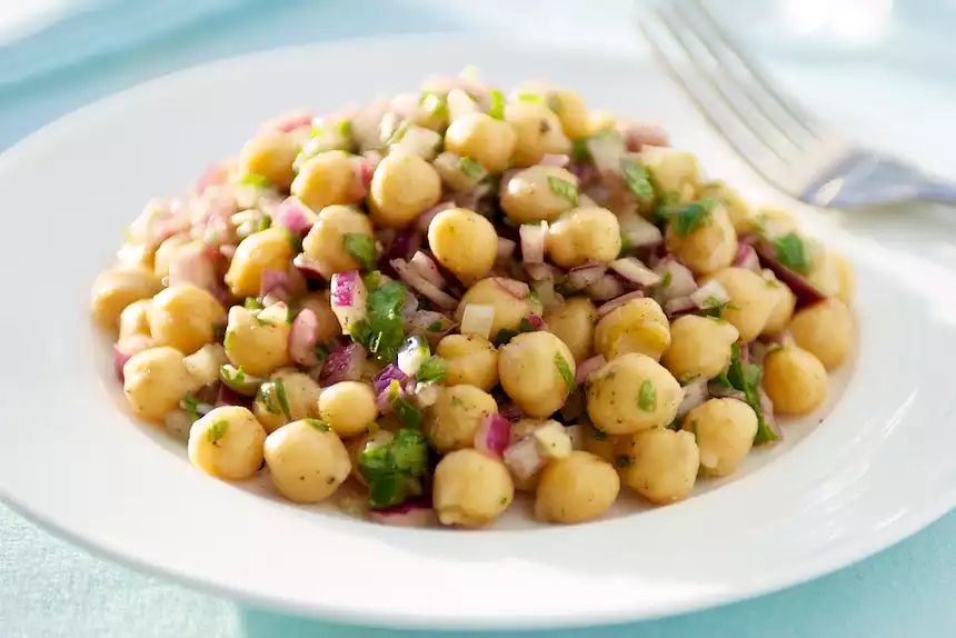 Chick Pea Salad with Garlic-Cumin Vinaigrette