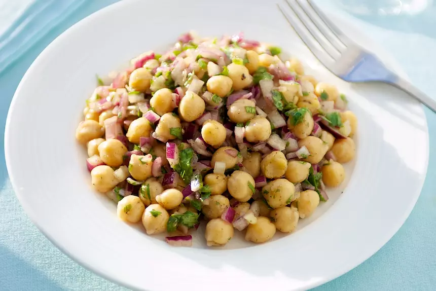 Chick Pea Salad With Garlic Cumin Vinaigrette Recipe