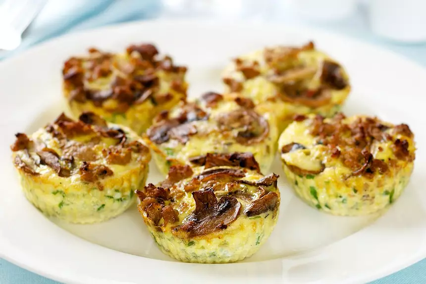 Mushroom and Sausage Quiche Muffins Recipe