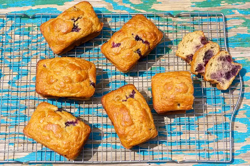 Applesauce Blueberry Banana Bread