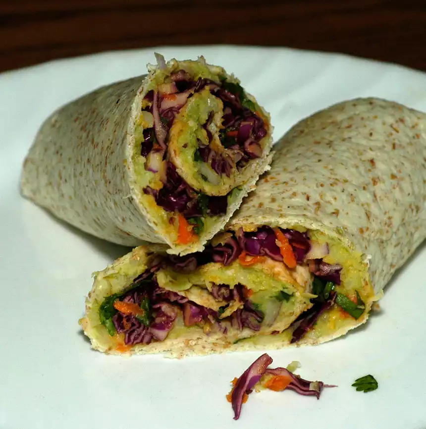 Creamy Avocado and White Bean Wrap