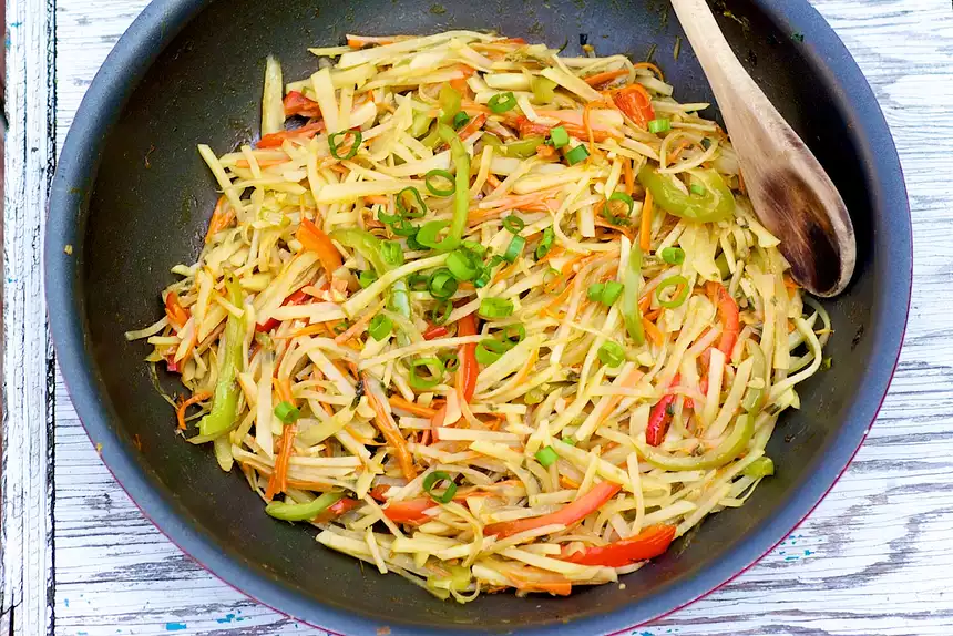 Potato, Carrot and Bell Pepper Stir-Fry