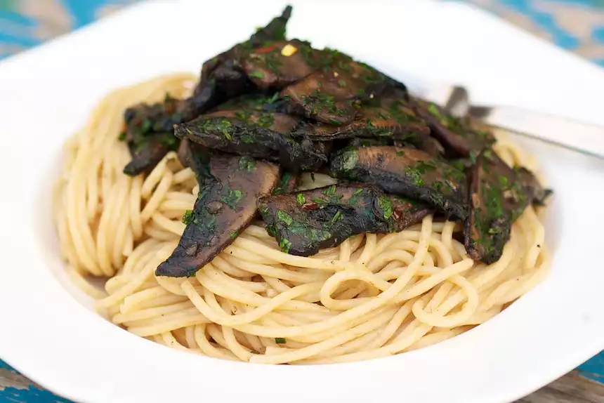 Portobello Mushrooms and Pasta