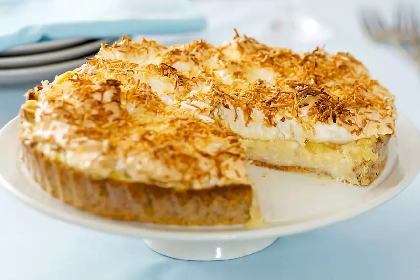 Decadent Coconut Cream Pie with Meringue Topping 