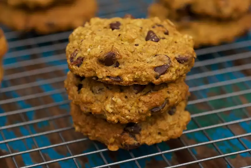 Pumpkin Oatmeal Chocolate Chip and Cranberry Cookies