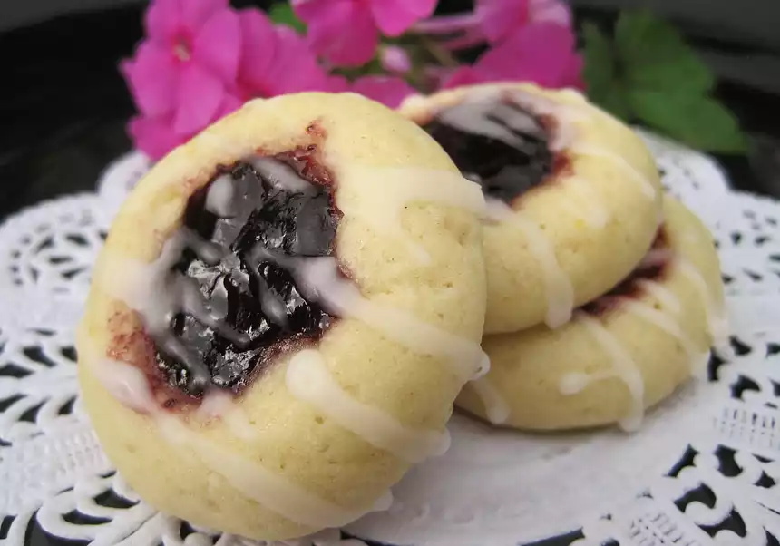 Almond-Raspberry Thumbprint Cookies