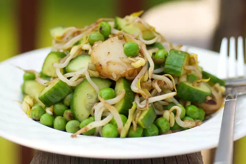 Tangy Cucumber and Mung Bean Sprout Salad