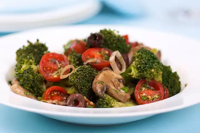 Marinated Broccoli, Mushroom, and Olive Salad