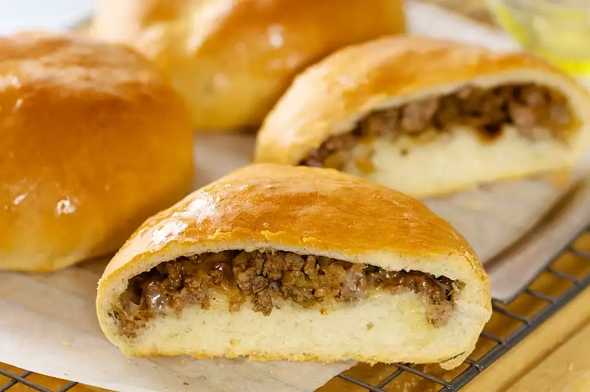 Runsas (German Beef and Cabbage Buns with Cheese)