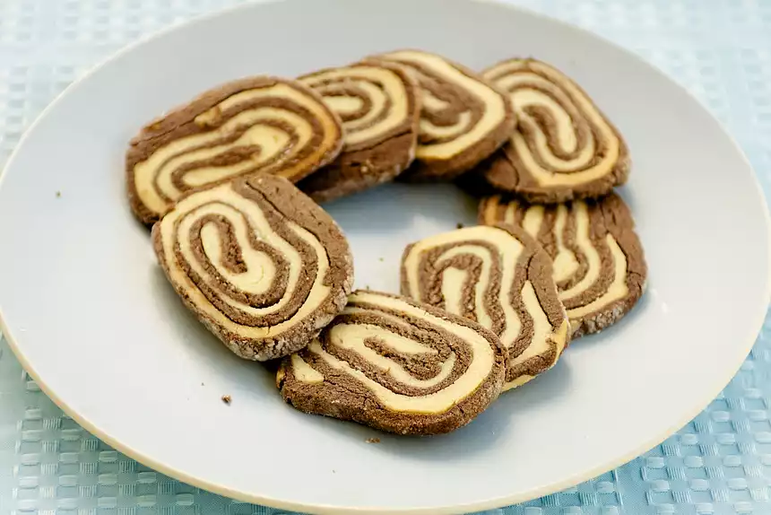 Peanut Butter and Chocolate Pinwheel Cookies