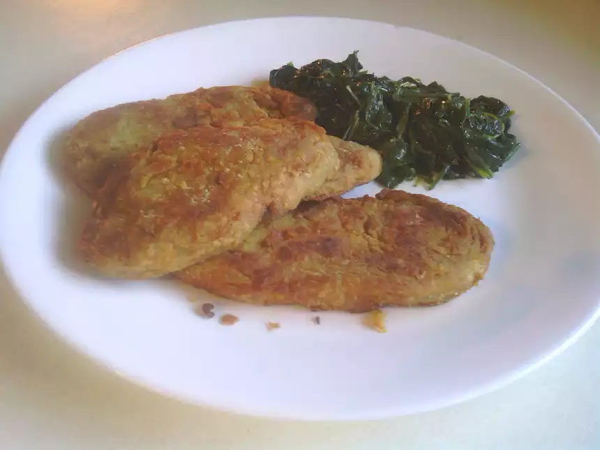 Seitan Chicken Tenders With Wilted Spinach