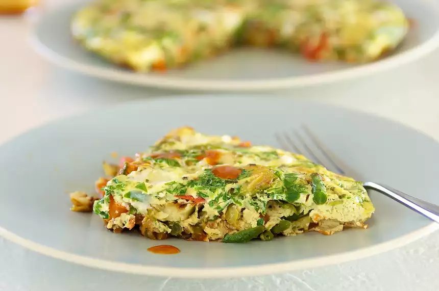 Brussel Sprouts and Green Bean Frittata 