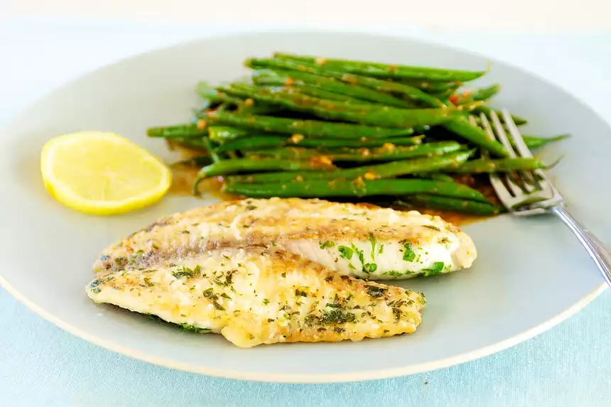 Pan Seared Tilapia with Lemony Green Beans