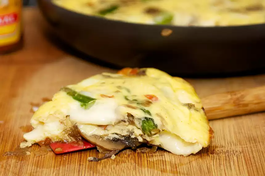 Asparagus, Mushroom and Bell Pepper Frittata 