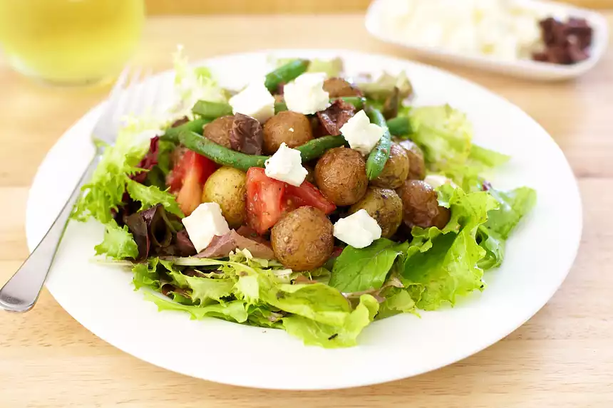 Roasted New Potato Salad with Basil Vinaigrette