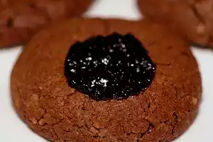 Chocolate Thumbprint Jam Cookies