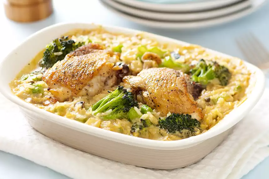 Cheesy Chicken, Rice and Broccoli Casserole