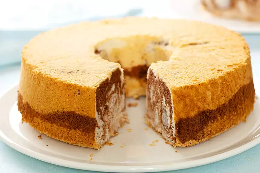 Chocolate Marbled Angel Food Cake