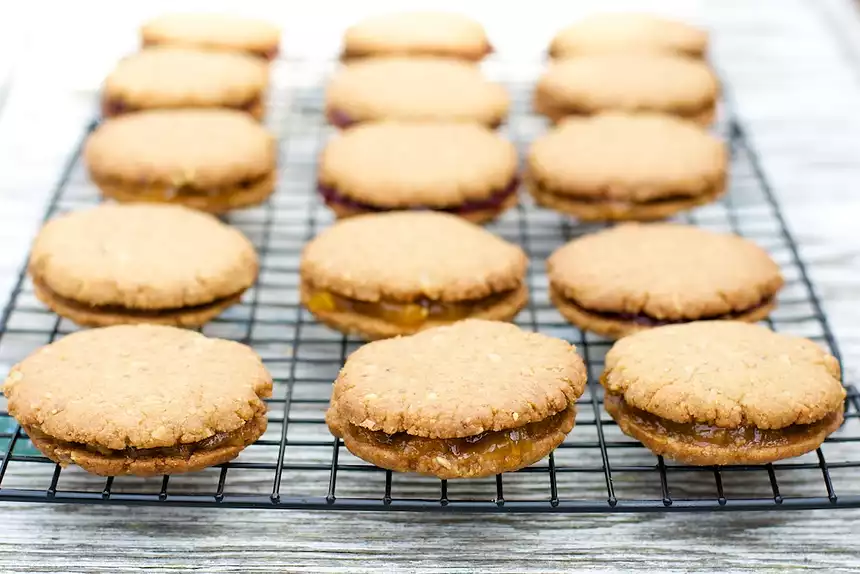 Almond Butter Cookies (Sandwiched with Jam)