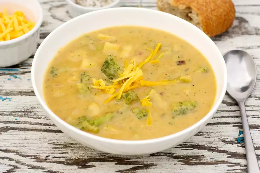 Cheddar-Potato-Broccoli Soup