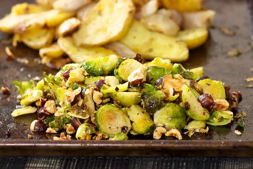 Roasted Brussels Sprouts with Hazelnut Brown Butter