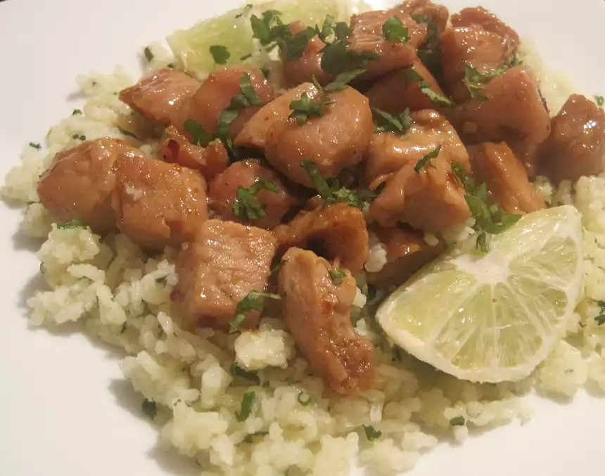 Sweet Chili Lime Chicken with Cilantro Couscous