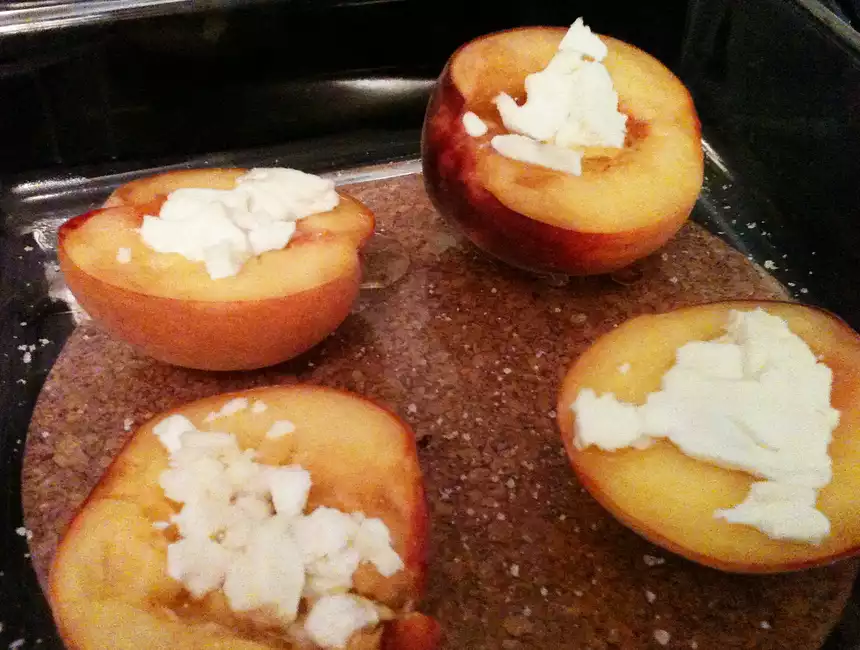Baked Peaches with Feta Recipe
