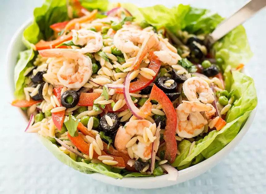 Cold Orzo Salad with Shrimp