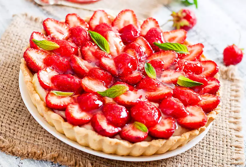 Strawberry and Cream Cheese Tart with Strawberry Jam Glaze