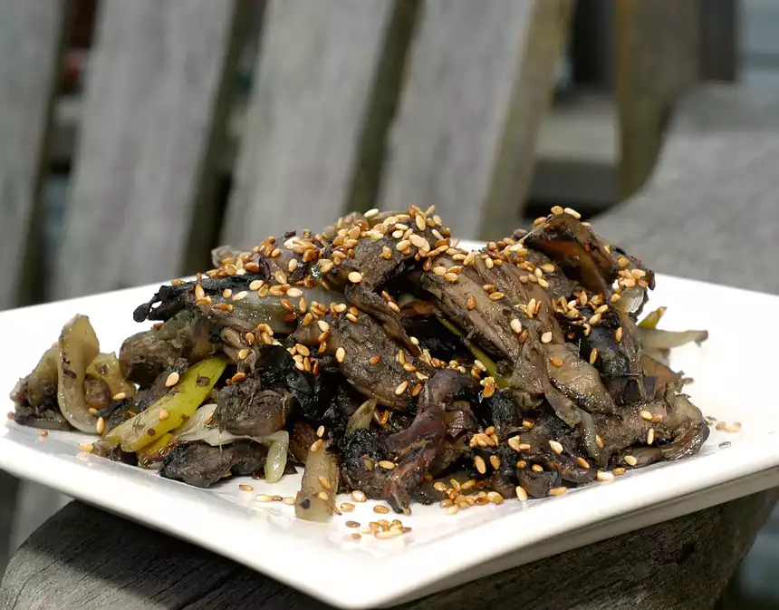 Sesame Roasted Mushrooms and Scallions