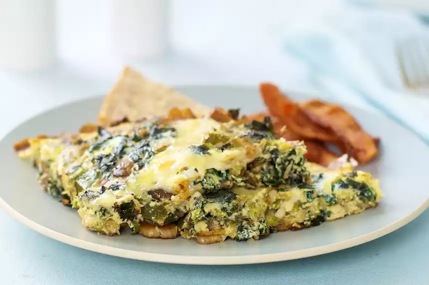 Brussels Sprouts, Kale and Bell Pepper Frittata
