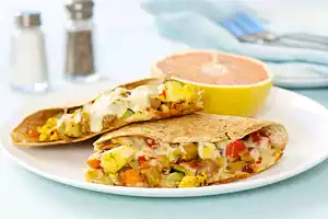 Zucchini, Sweet Potato and Red Bell Pepper Quesadillas 