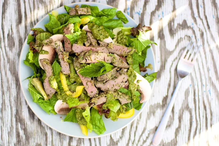 Warm Lamb Salad with Mixed Greens Recipe