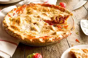 Favorite Glazed Strawberry-Rhubarb Pie
